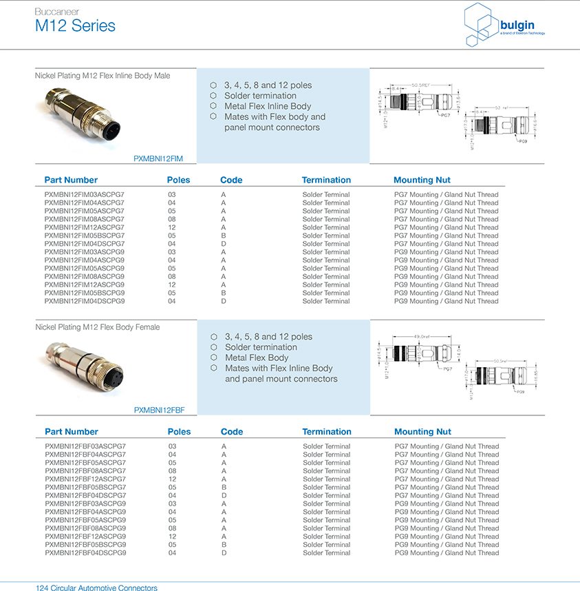 M12-T-coding-母直頭金屬裝配式圓形連接器選型