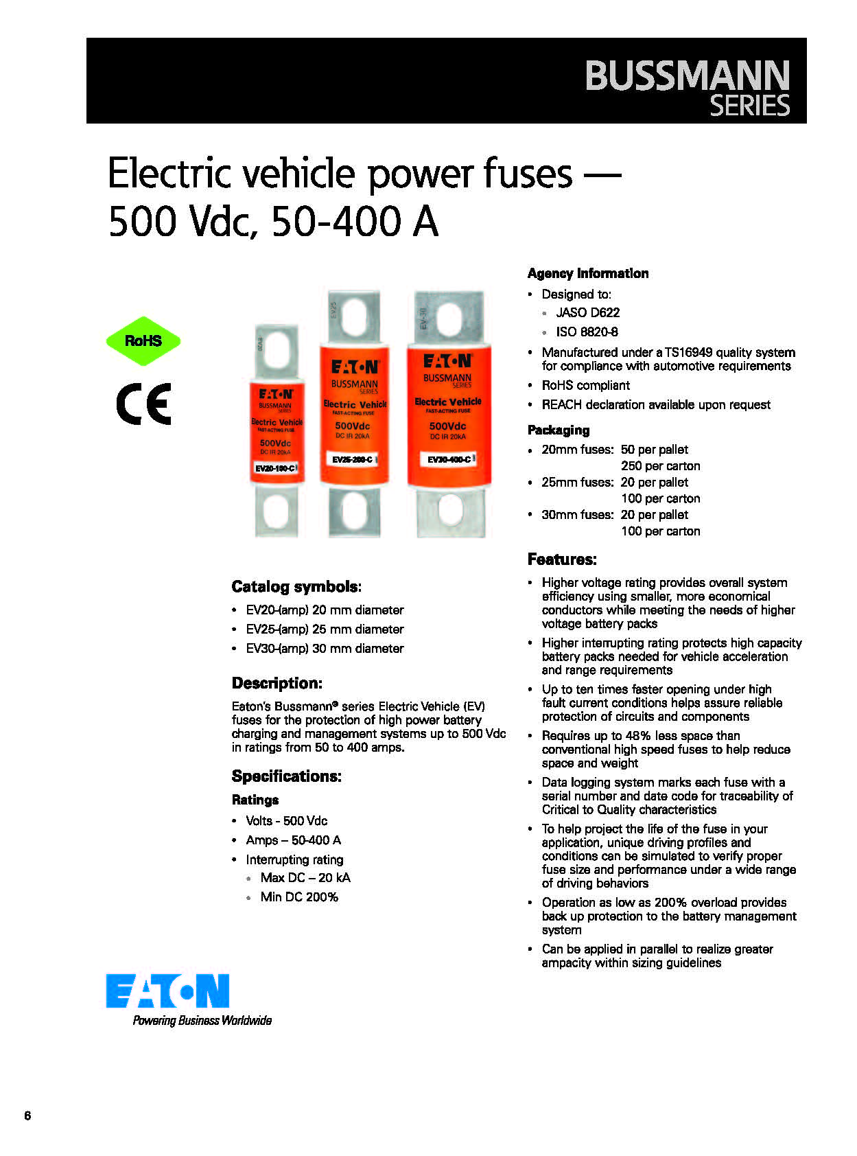 EV30 500VDC電動汽車高壓盒熔斷器 介紹
